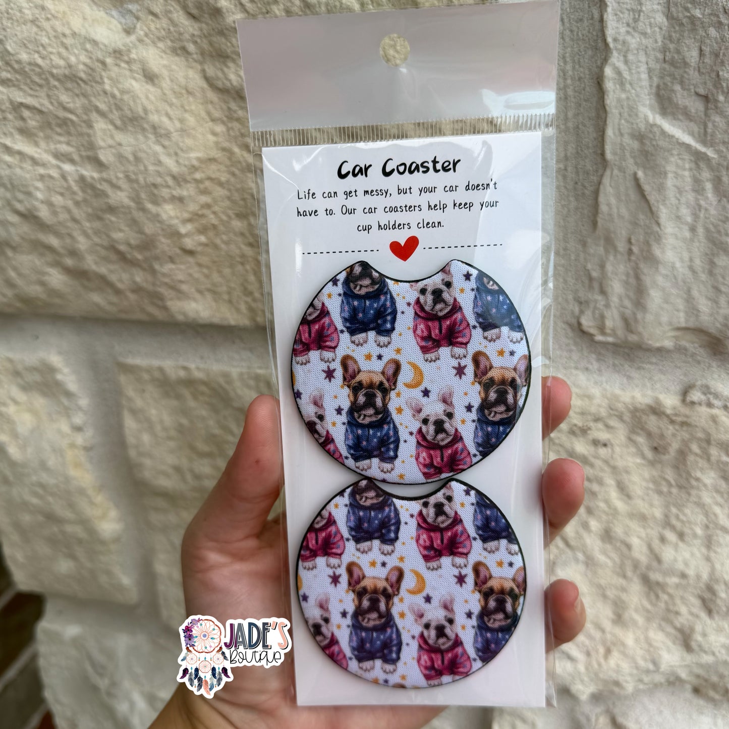 Frenchie Car Coasters