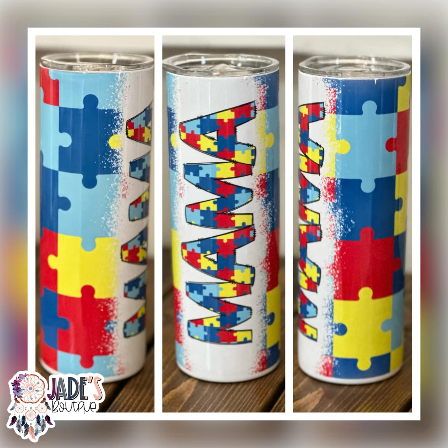 Autism Mama 20oz Insulated Skinny Tumbler