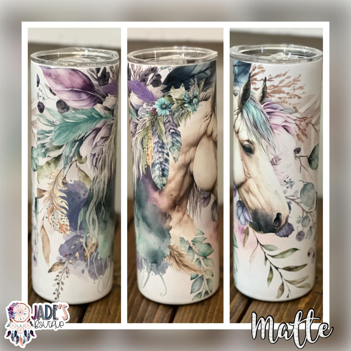 Horse 20oz Insulated Matte Skinny Tumbler