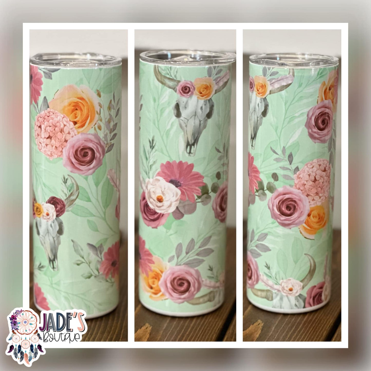 Boho Skull 20oz Insulated Skinny Tumbler