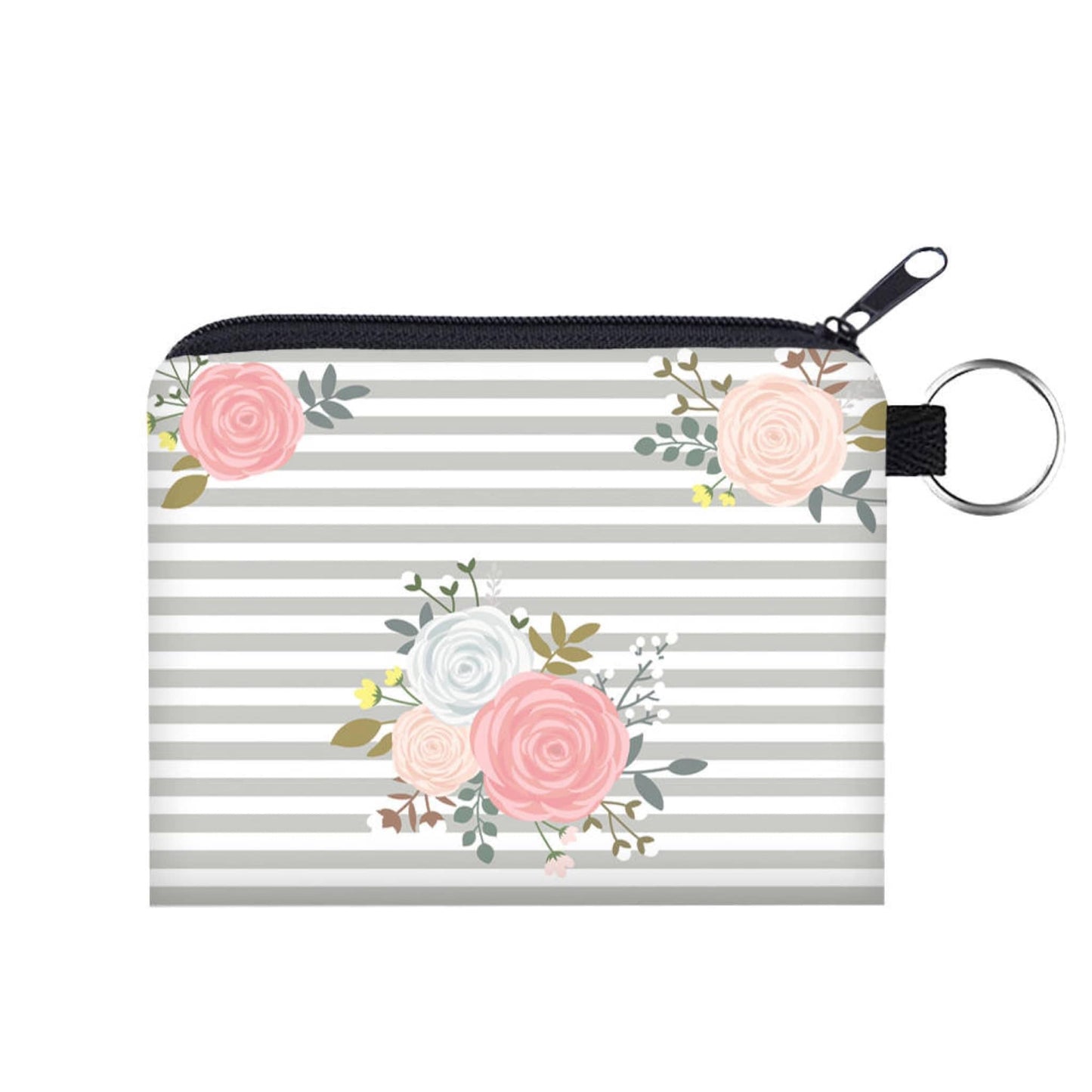 Floral Stripe Coin Pouch