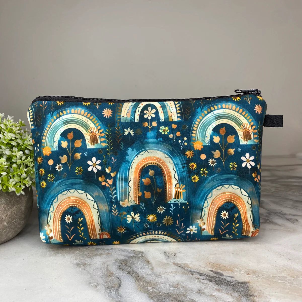 Blue Bronze Rainbow Pouch