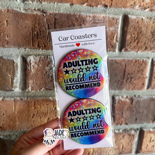 Adulting Car Coasters