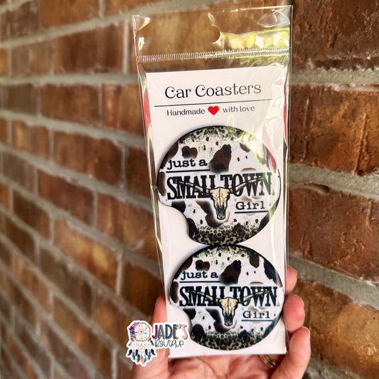 Just a small town girl Car Coasters