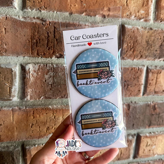 Booktrovert Car Coasters