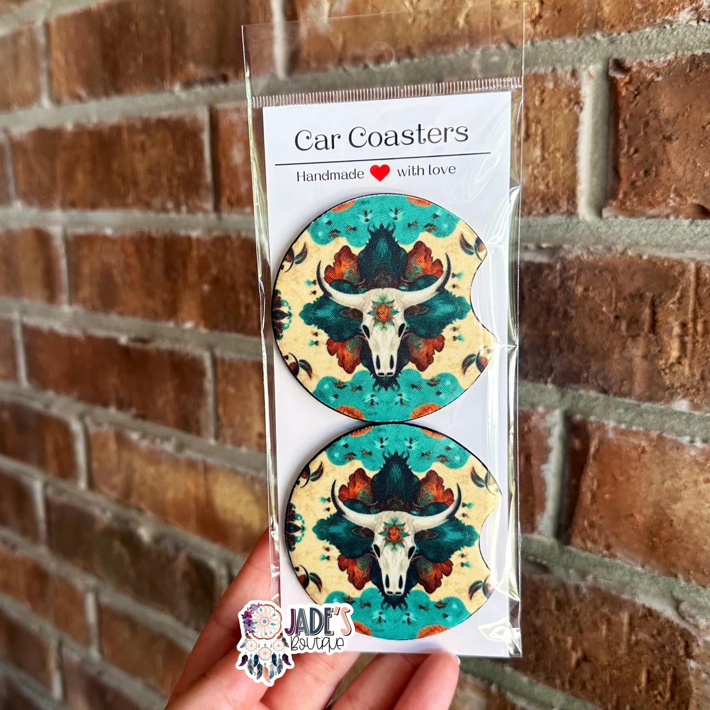 Western Skull Car Coasters