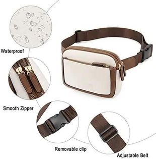 Vegan Leather Belt Bag - Ivory/Camel