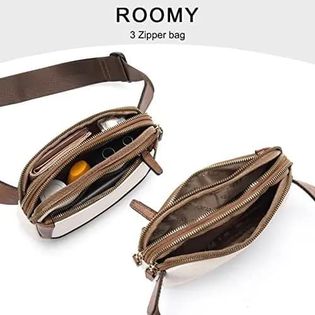 Vegan Leather Belt Bag - Ivory/Camel