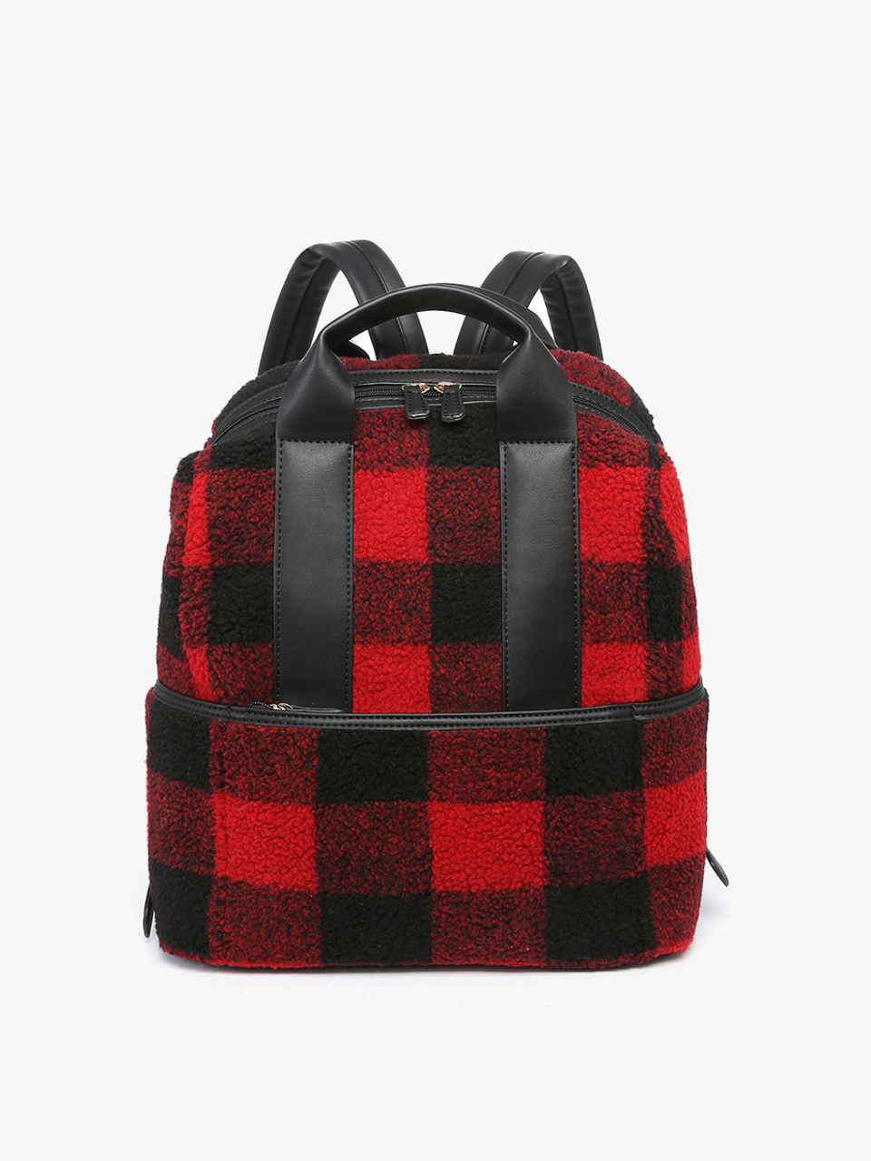 Hattie Sherpa Backpack w/ Guitar Strap - Red/Black
