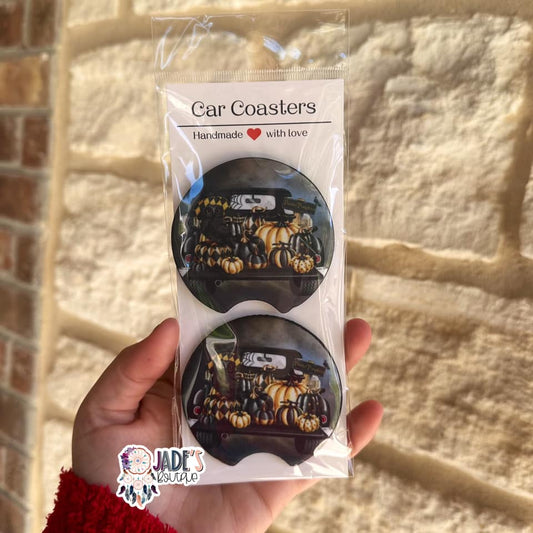 Fall Pumpkin Car Coasters