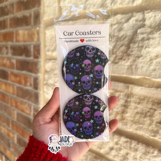 Ombre Skull Car Coasters