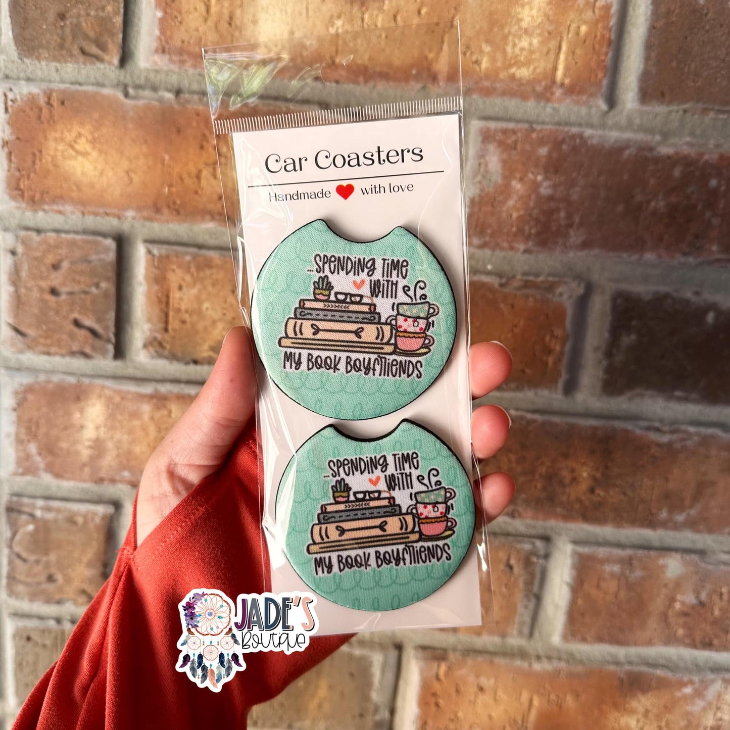 Spending Time with My Book Boyfriends Car Coasters