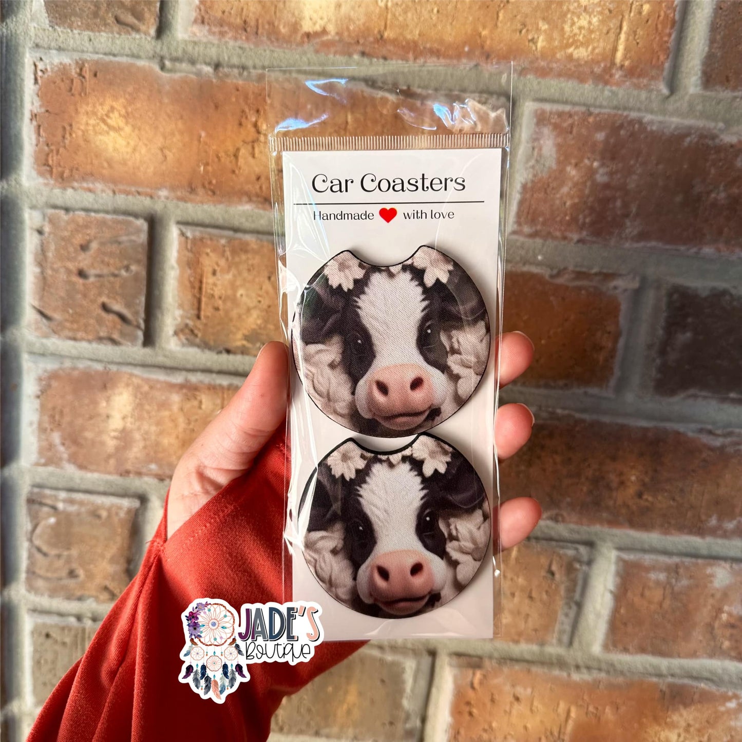 Floral Cow Car Coasters
