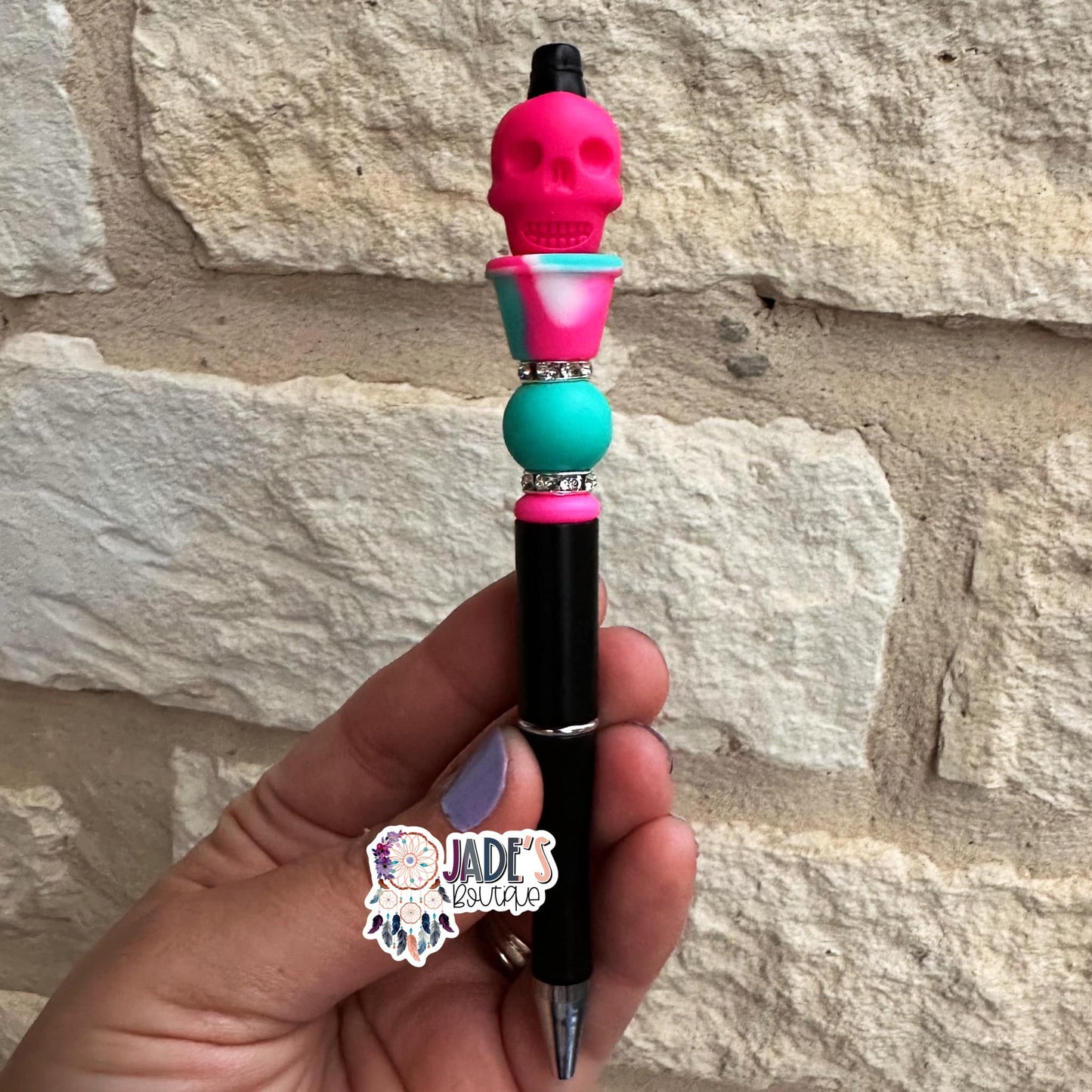 Cotton Candy Skull Pen