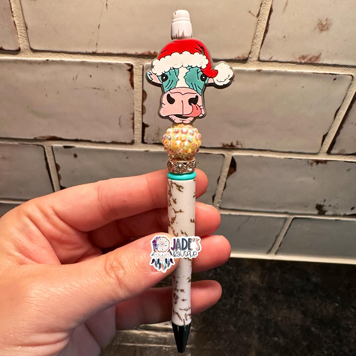 Santa Silly Cow Pen - Turqouise