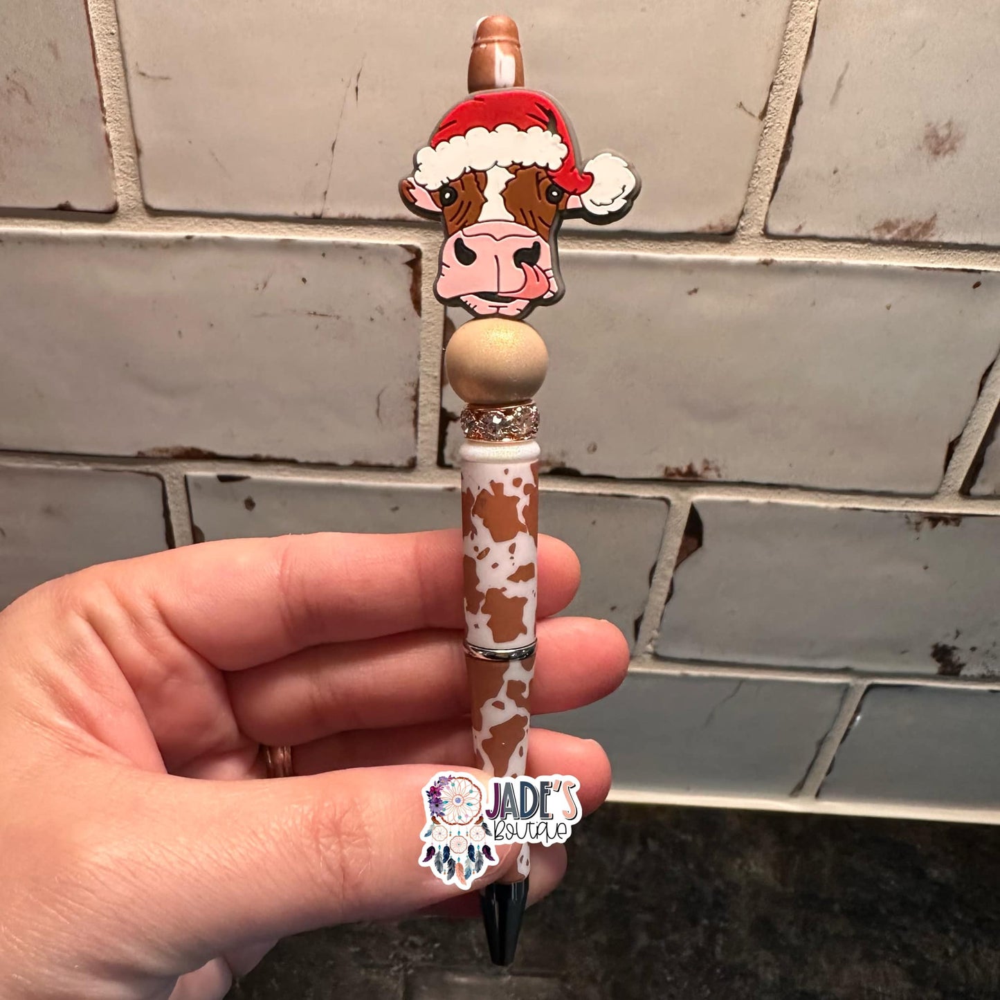 Santa SIlly Cow Pen - Brown