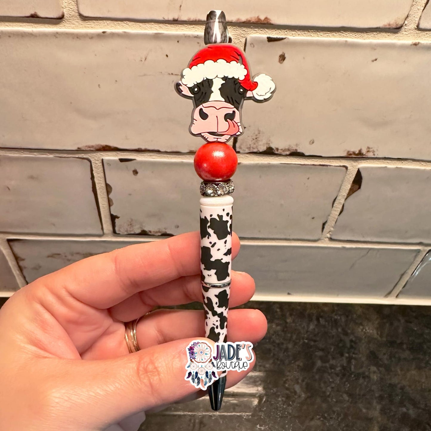 Santa Silly Cow Pen - Black