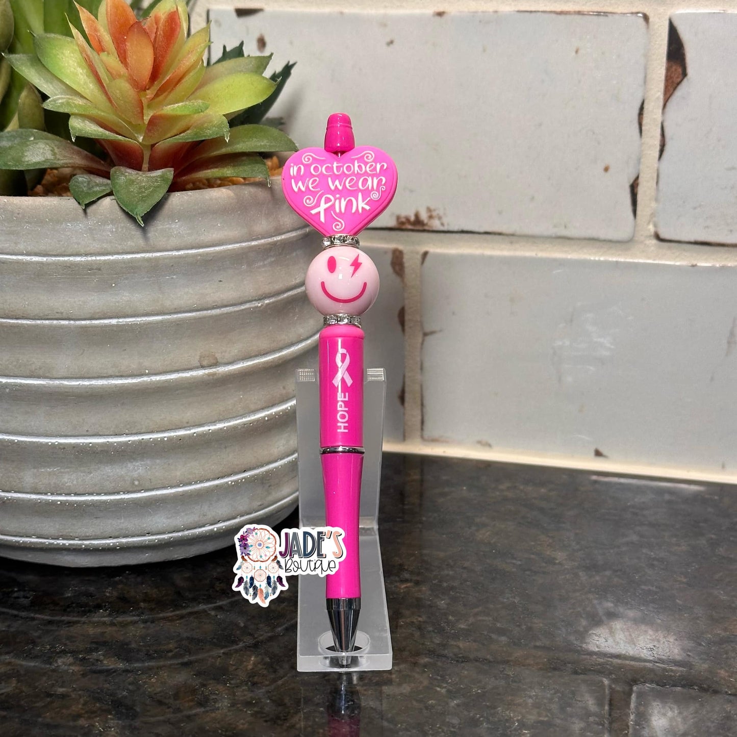 In October We Wear Pink Pen - Smiley