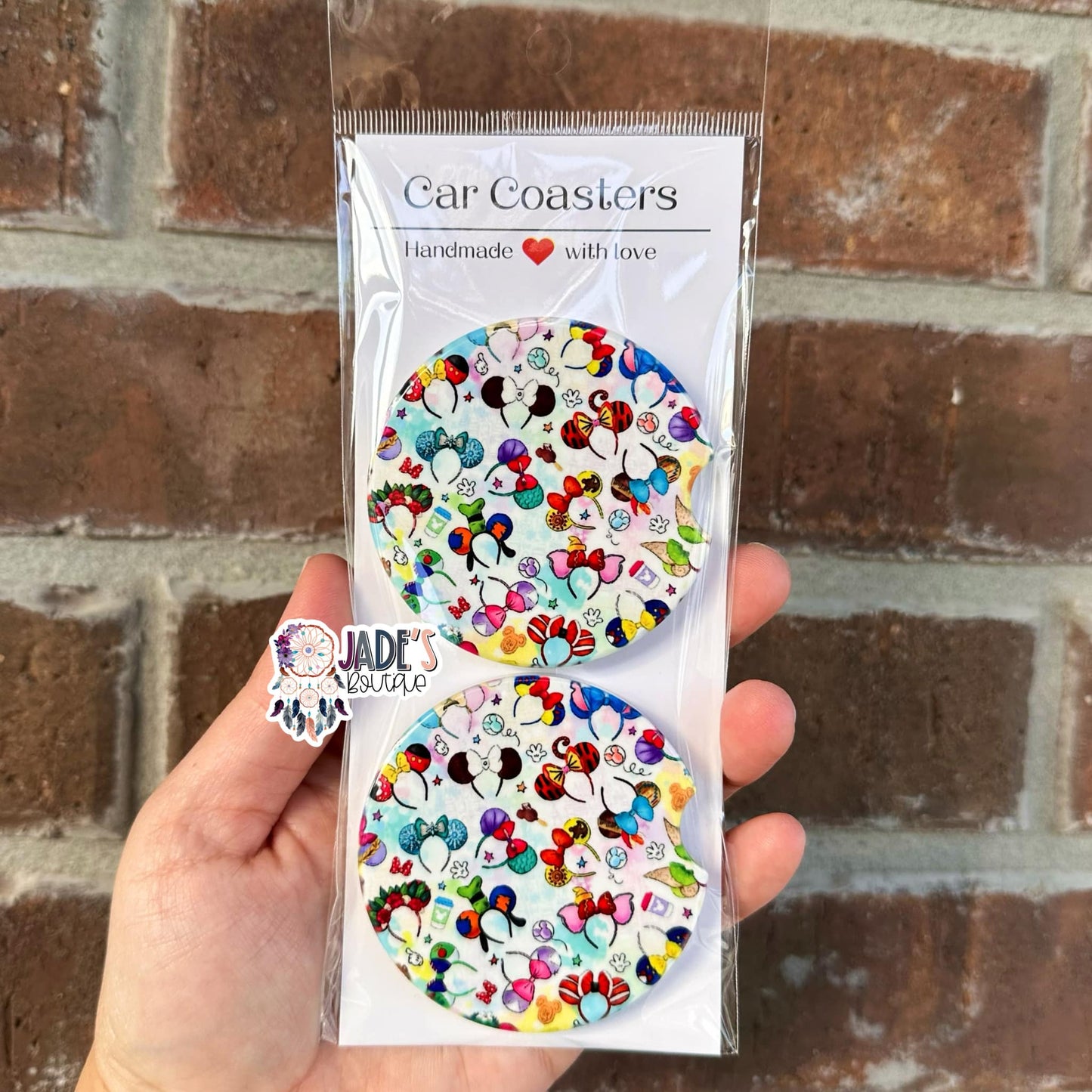 Ceramic Car Coasters - Character Ears