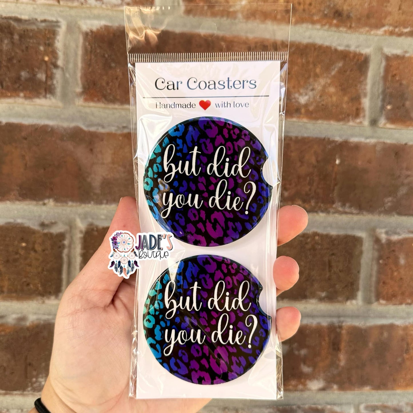 Ceramic Car Coasters - But did you die?