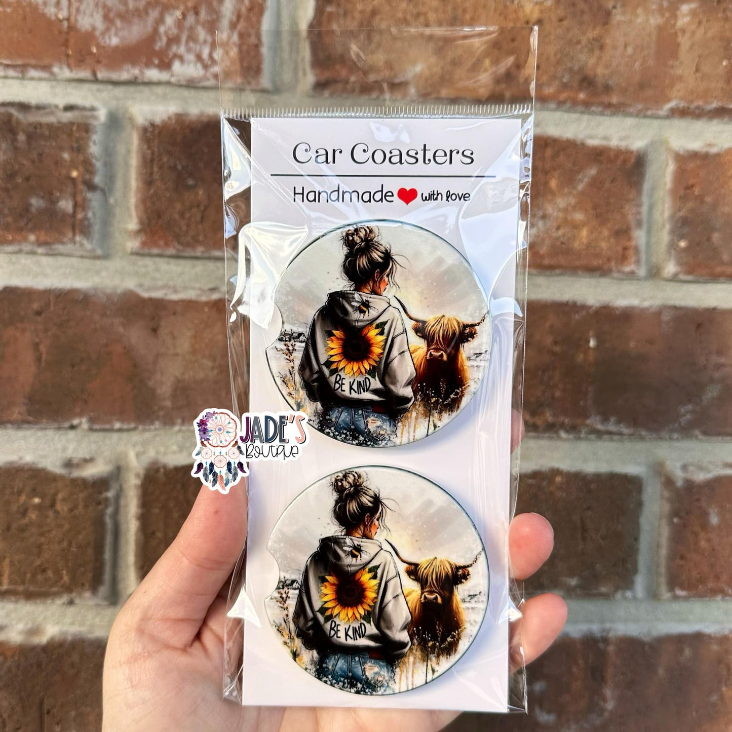 Ceramic Car Coasters - Be Kind