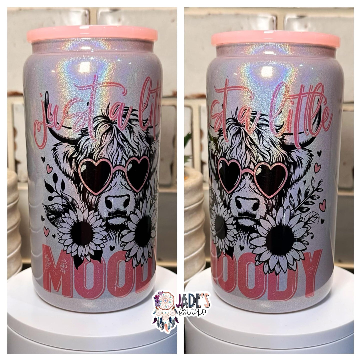 Just a little moody 16oz Silver Glass Can Tumbler