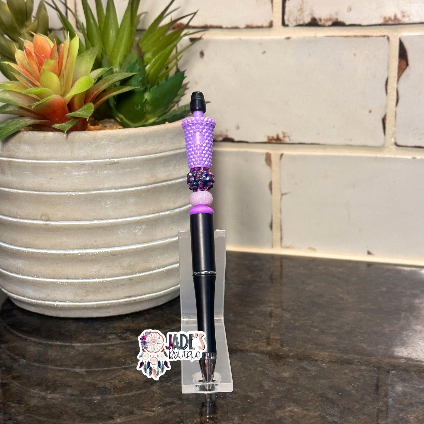 Pearlescent Purple Studded Tumbler Pen