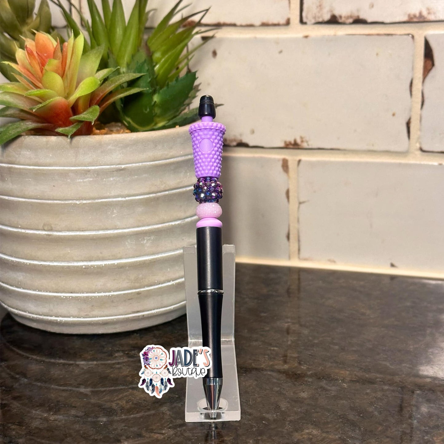 Purple Studded Tumbler Pen