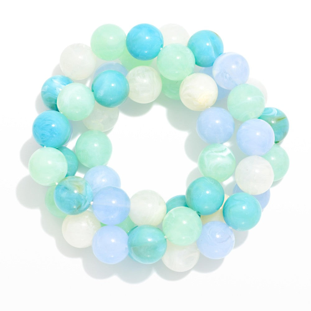 Aqua Beaded Bracelet