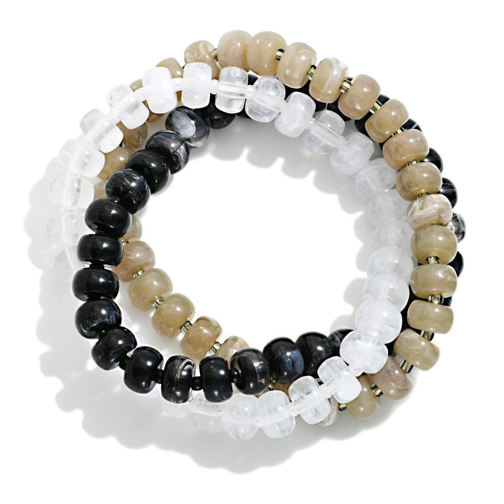 Natural Cracked Beaded Bracelet