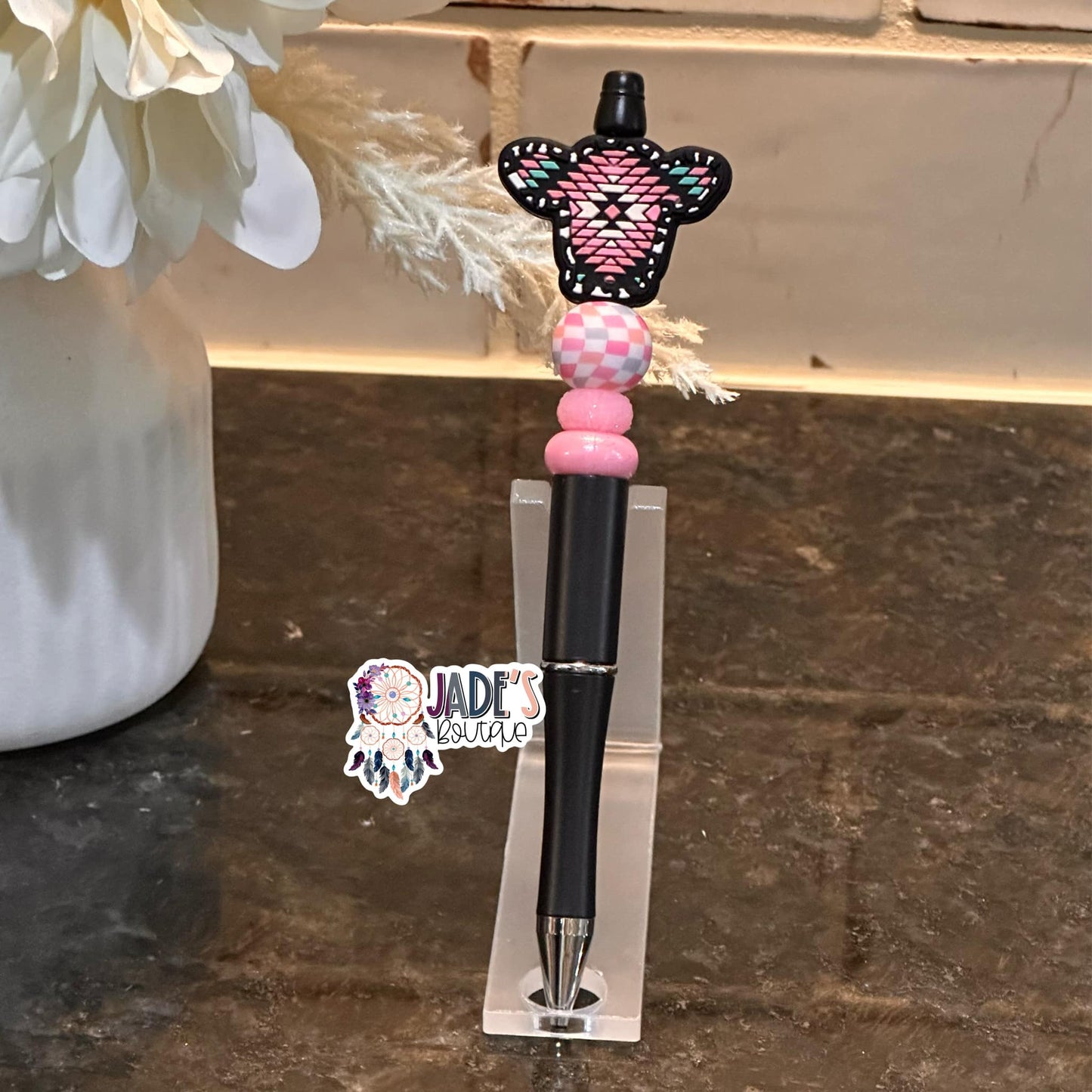 Ollie Pink Aztec Cow Pen