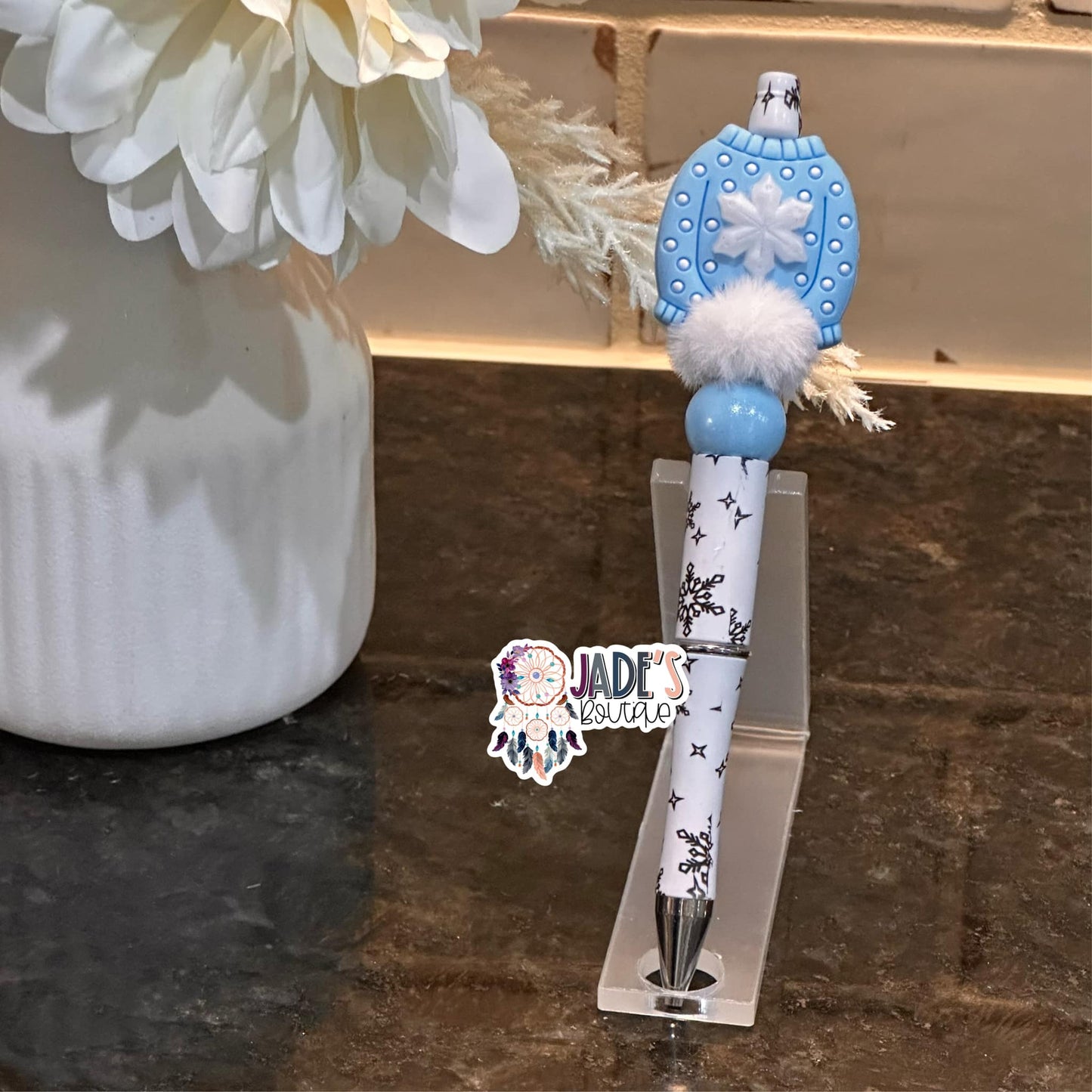 Blue Snowflake Sweater Pen