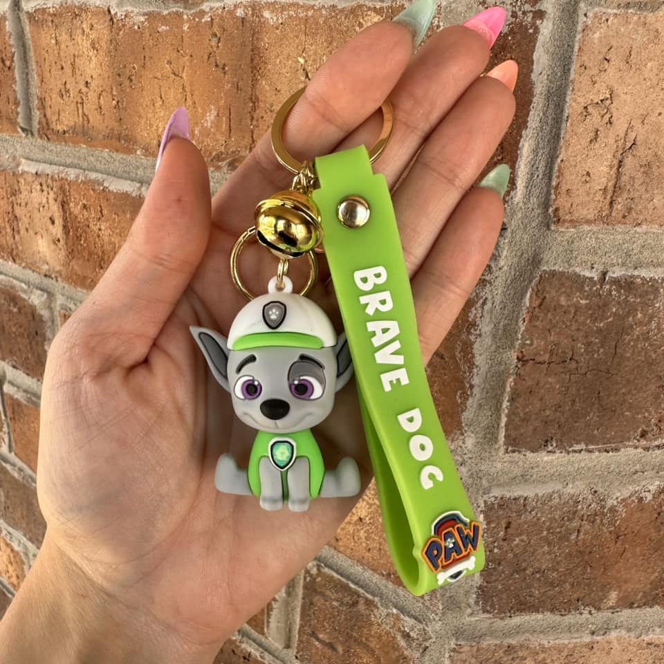 Green Paw Pup Keychain