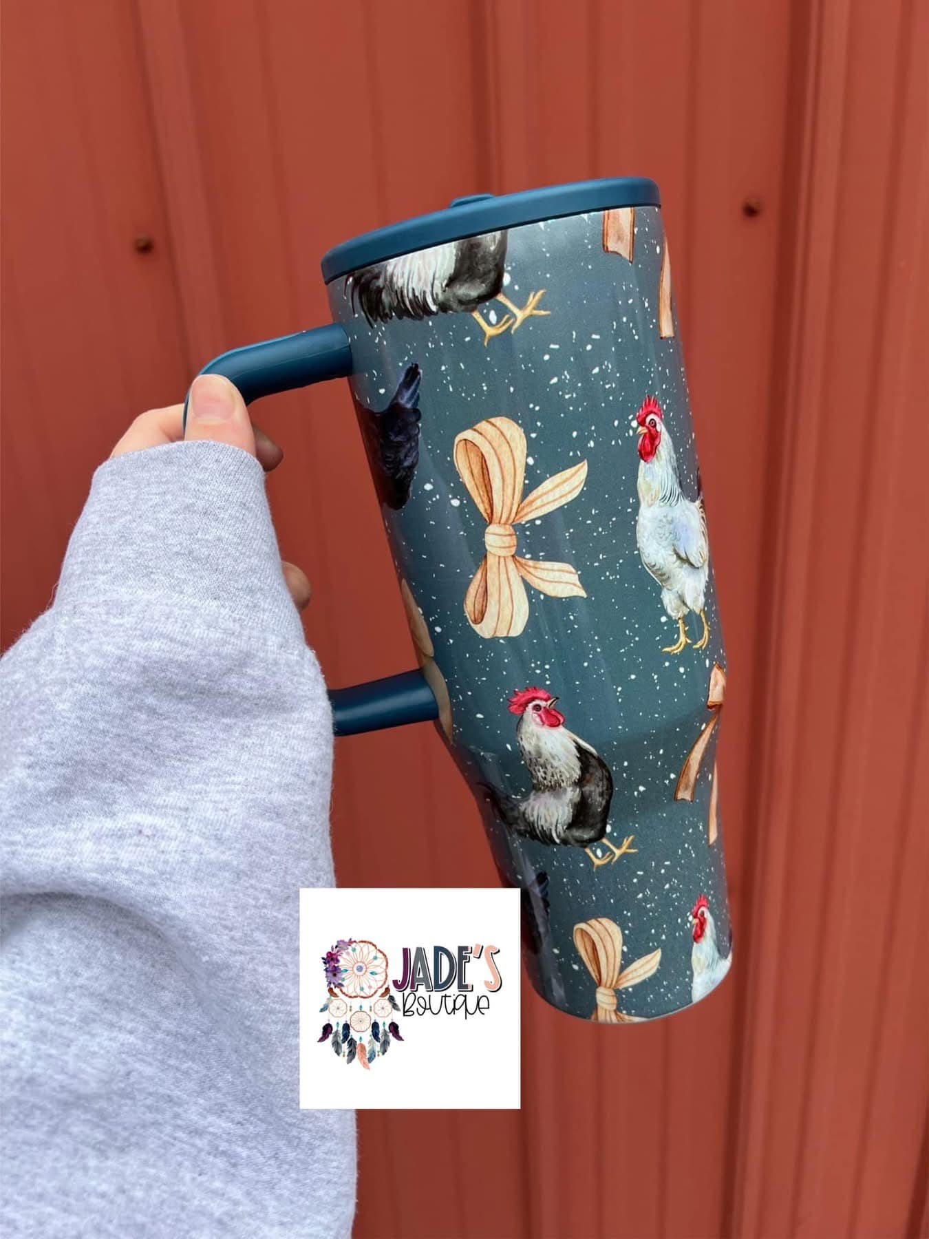 40 oz tumbler - Coquette rooster