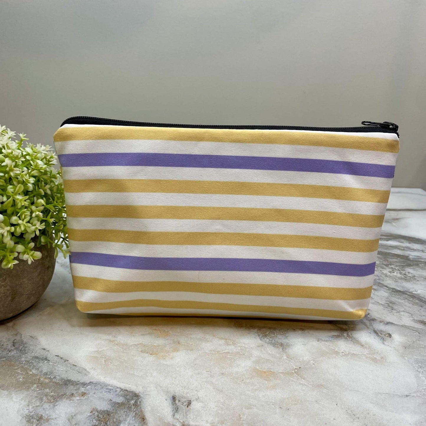 Purple & Mustard Stripe Pouch
