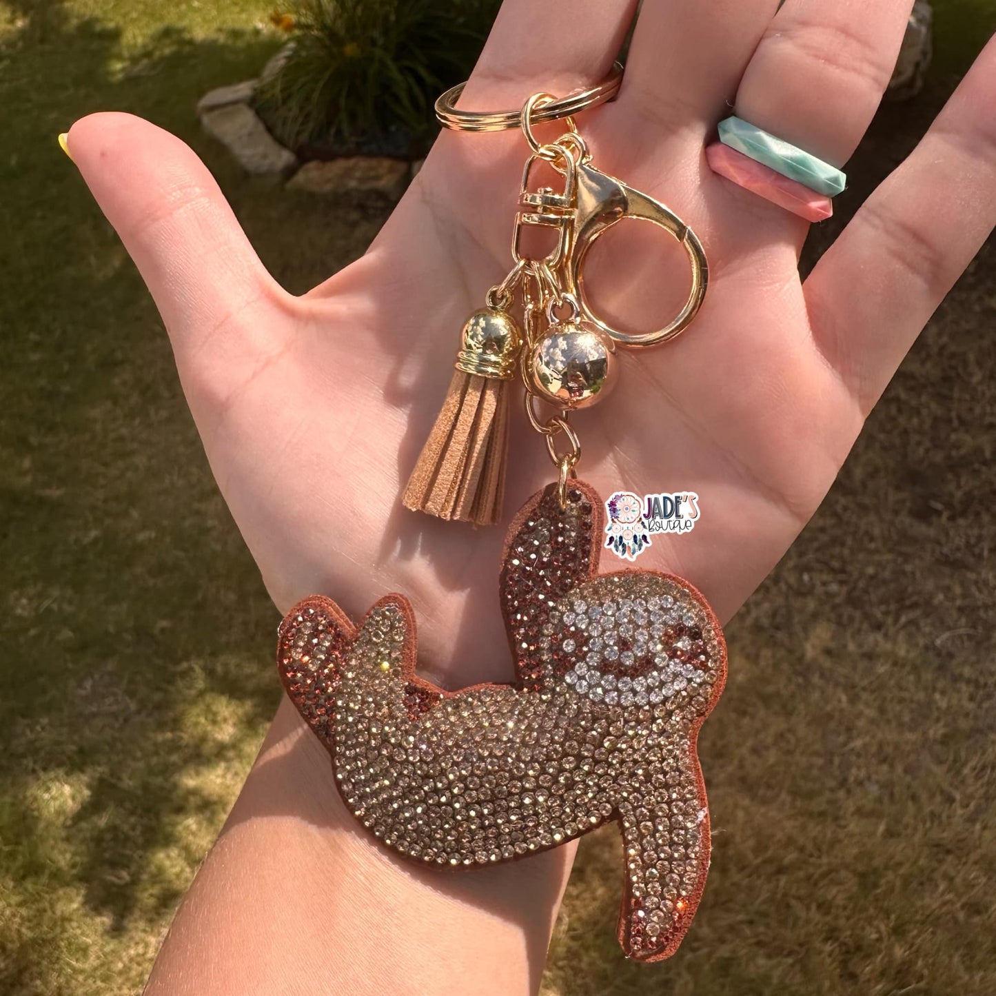 Sloth Rhinestone Keychain/Bag Charm