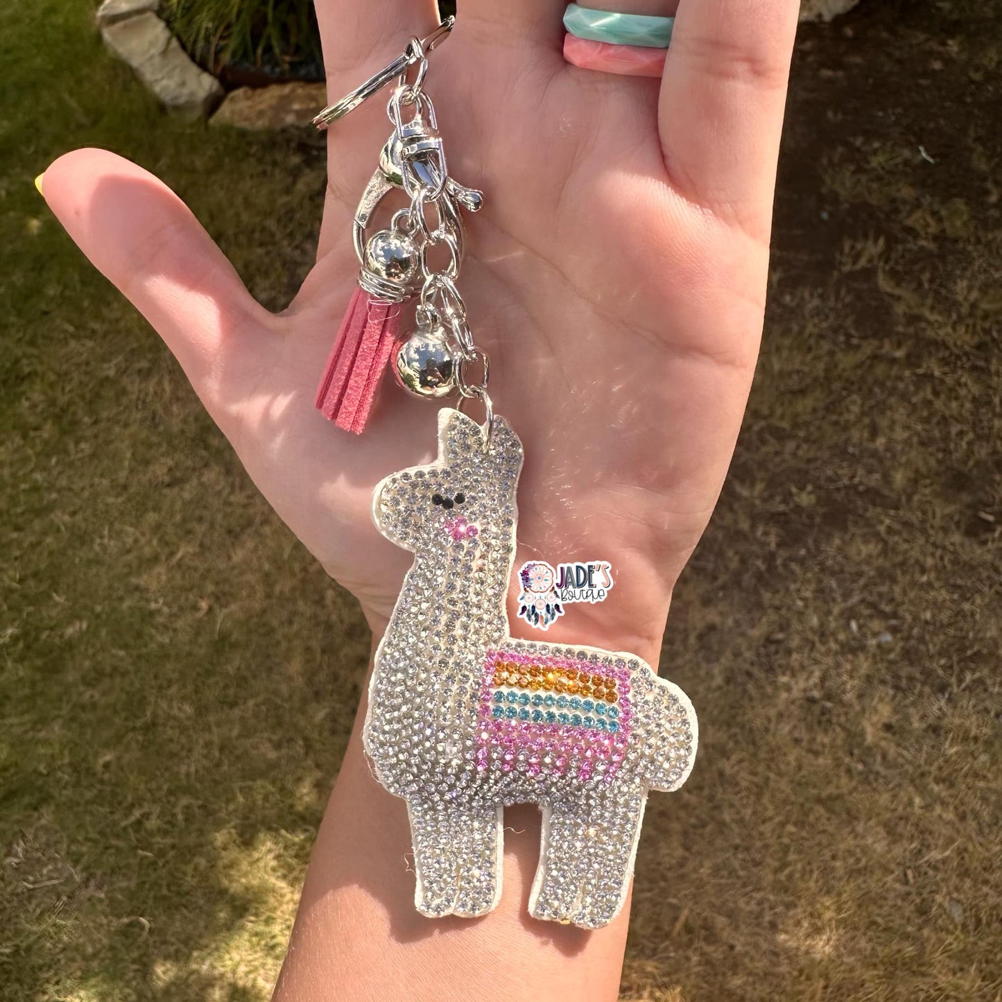 Llama Rhinestone Keychain/Bag Charm