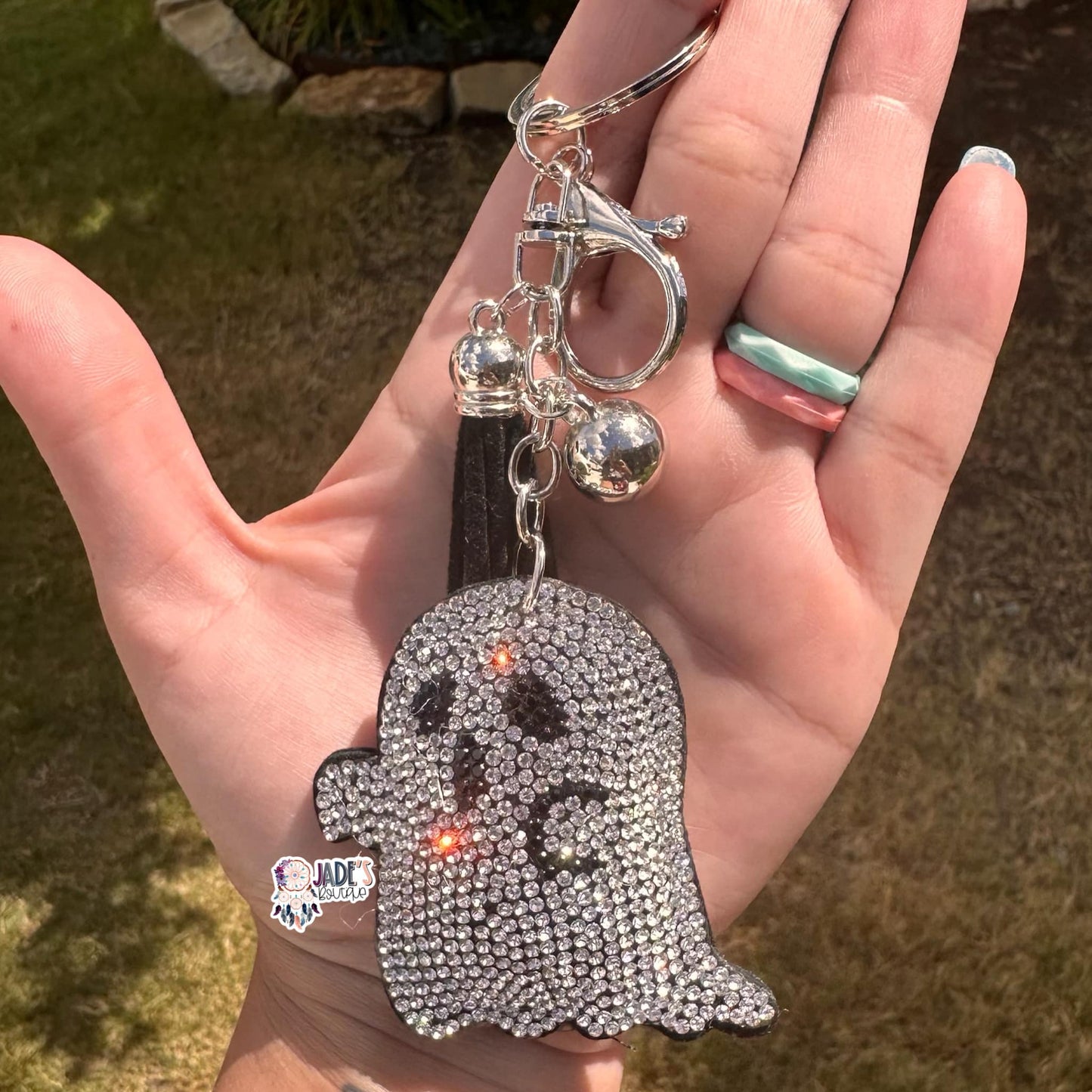 Ghost Rhinestone Keychain/Bag Charm