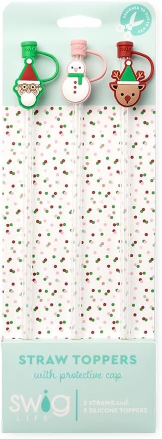 Christmas Crew Reusable Straw Toppers