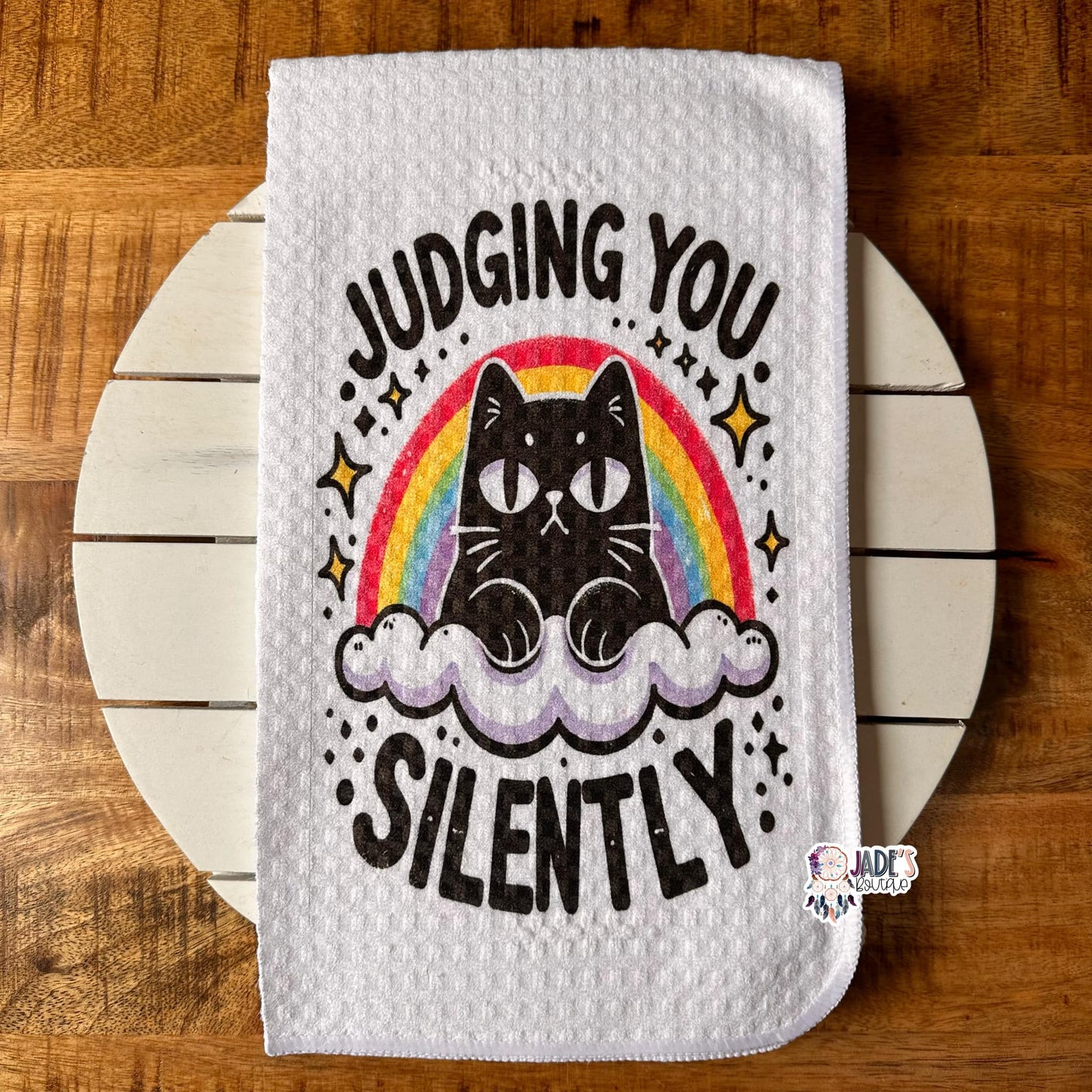 Judging You Silently Tea Towel