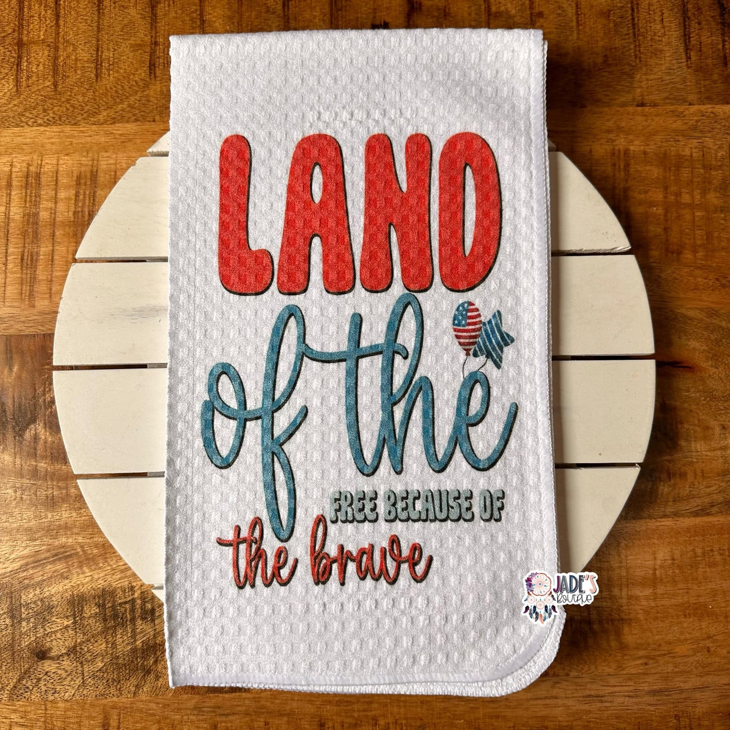 Americana Land of Free Tea Towel