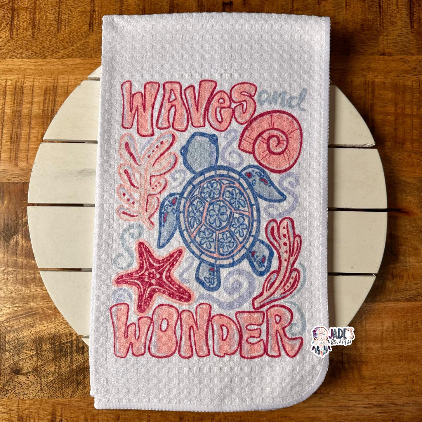 Waves and Wonder Tea Towel