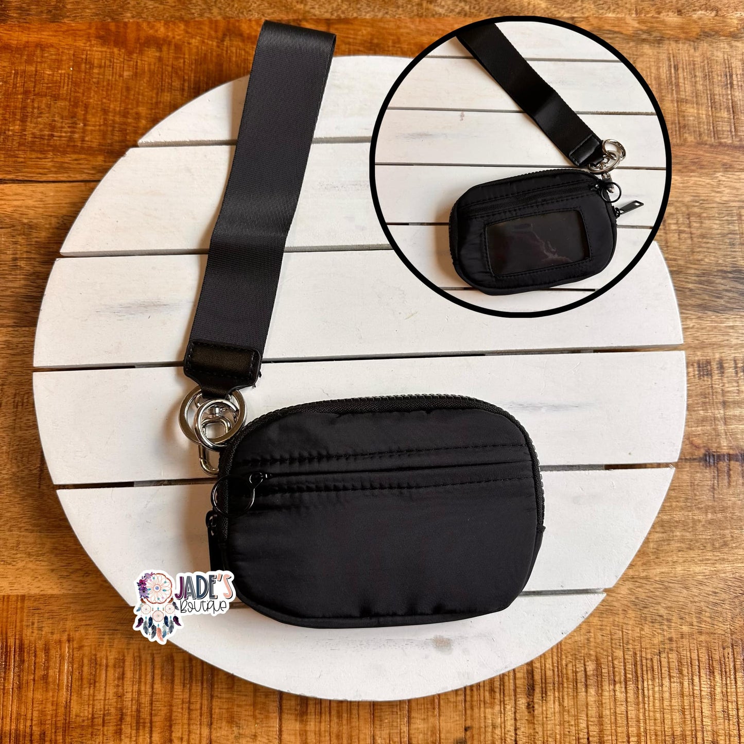 Solid Black Wristlet Wallet