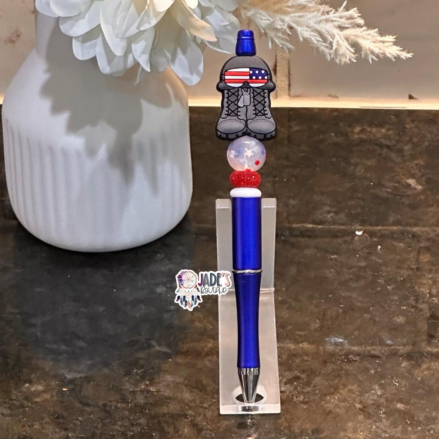 Grey Americana Red Pen