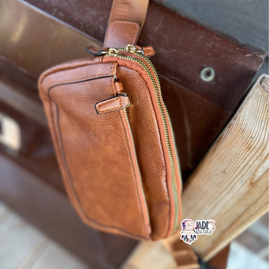 Vegan Leather Belt Bag - Camel