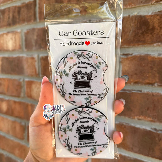 All's Fair On Love & Poetry Car Coasters