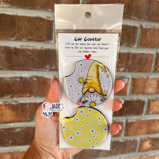 Daisy Gnome Car Coasters