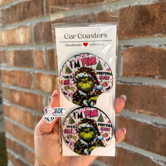I'm Fine Car Coasters