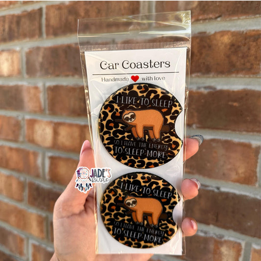 I Like To Sleep So I Have The Energy To Sleep More Car Coasters