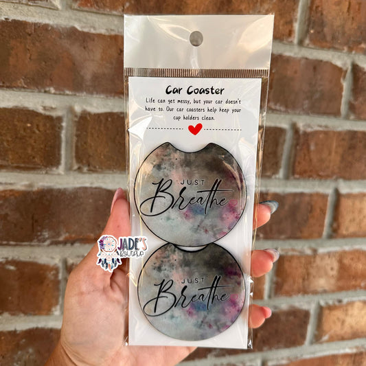 Just Breathe Car Coasters